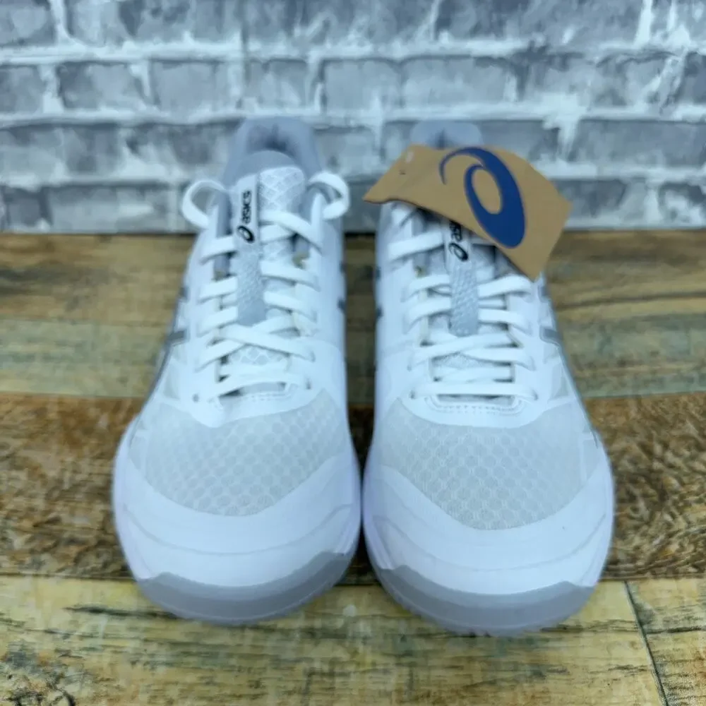 Asics Gel-Tactic 12 White Silver Volleyball Shoes 1072A092 Womens Size 10 New